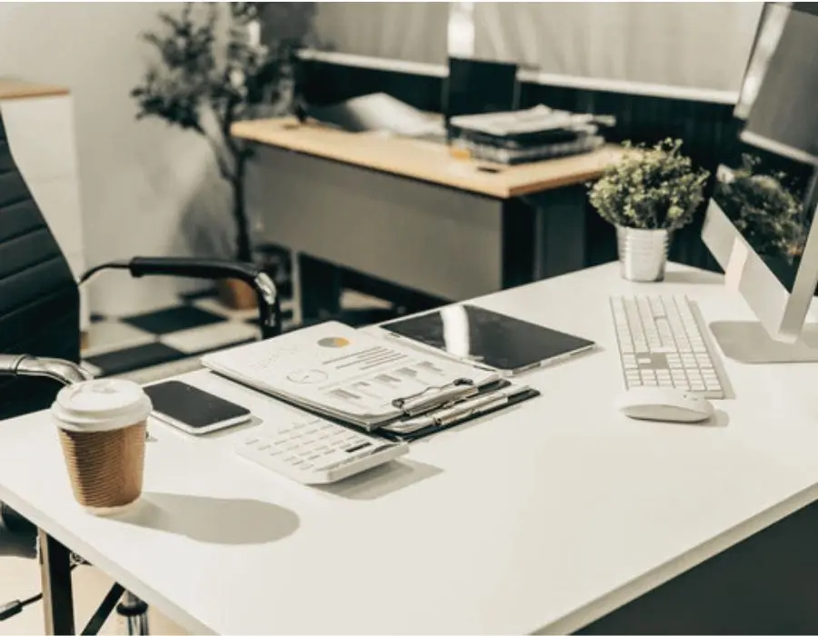 Business financial planning workspace